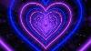 Neon Lights Love Heart Tunnel Background Purple Heart Background Heart Tunnel Loop 2 Hours