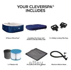 New Clever Spa Belize Square 6 Person Hot Tub & LED Lights Brand New Lay Z Spa