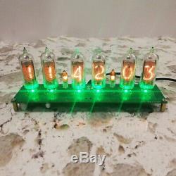 Nixie Clock With Tubes IN-14 & IN-3 RGB Led Backlight Assembled 12/24 format
