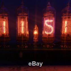Nixie Clock With Tubes IN-14 & IN-3 RGB Led Backlight Assembled 12/24 format