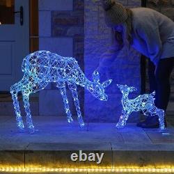 Noma Christmas Acrylic Reindeer Doe Fawn LED Colour Select Remote Control Figure