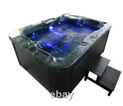 Outdoor whirlpool Hot Tub With Heater Ozone LED For 2 3 Persons Black/White