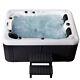 Outdoor Whirlpool With Heater Led Ozone Stairs Hot Tub Spa For 3 Persons Garden