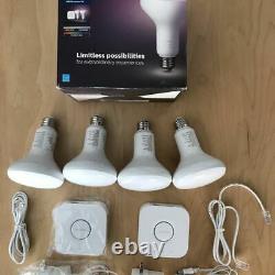 Phillips Hue Bridge White and Color Ambiance BR30 Smart Light Bulb Starter Kit
