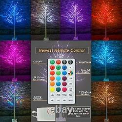 Pooqla 7 ft 150 LED Colorful Birch Tree Color Changing Light Up Tree with Pin