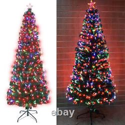 Pre Lit Christmas Tree Xmas Fibre Optic LED Lights Star Color Changing 2ft 6ft