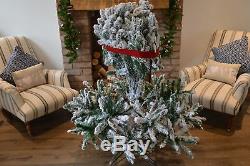 Premier 8ft (2.4m) Snow Valley Fir Christmas Tree -Snow Flocked with 1153 Tips