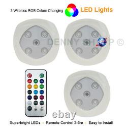 RGB Color Changing LED Lights (Set of 3/6), Wireless Remote Control Spotlights