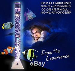 RGB Colour Changing LED Water Bubble Fish Aquarium Tube Sensory Mood Night Lamp