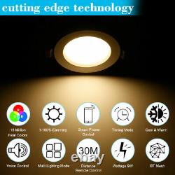 RGB LED Smart Downlight WiFi App Control Ceiling Panel Round Lamp Spotlight UK