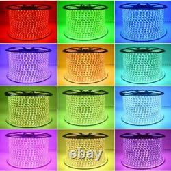 RGB LED Strip Light AC 110V 220V Flexible Waterproof 5050 LED Rope Light 1M- 15M