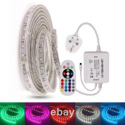RGB LED Strip Lights 5050 Dimmable Waterproof Tape Outdoor Garden Lighting 220V