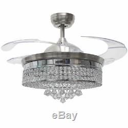 RS Lighting Unique Crystal Ceiling Fan Remote Control 36W LED 3 Changing Color