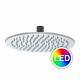 Round Led Overhead Rainfall Shower Head Colour Changing Chrome Finish