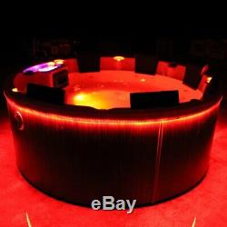 Round Outdoor Whirlpool Hot Tub round 195 cm with Heater Ozone LED for 7 Persons