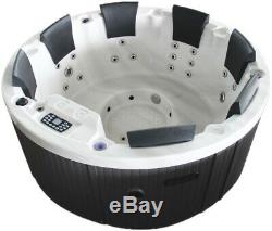 Round Outdoor Whirlpool Hot Tub round 195 cm with Heater Ozone LED for 7 Persons