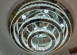 Round circular mirrored frame crystallic colour changing LED ceiling light