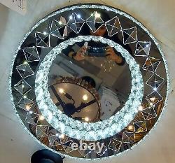Round mirrored frame crystallic colour changing LED ceiling light (5051-450&600)
