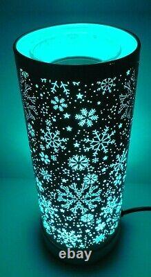SNOWFLAKES' Color Changing LED Aroma Diffuser Oil Burner SILVER Lamp