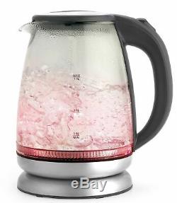 Salter Colour Changing Glass Kettle with LED Illumination 1.7 Litre 2200W Silver