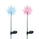 Set Of 2 Solar Powered Snowflakes 3d Yard Garden Stake Color Changing Led Light