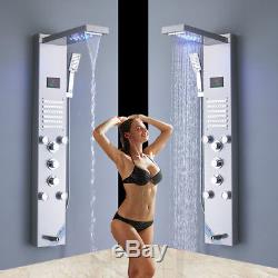 Shower Tower Panel Column Rain with Massage Jets + Waterfall Bathroom Shower Wall