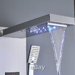 Shower Tower Panel Column Rain with Massage Jets + Waterfall Bathroom Shower Wall