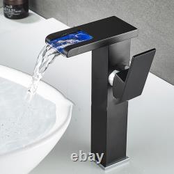 Sleek LED Faucet with Color Changing Lights for Single Hole Deck Mount