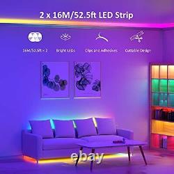 Smart LED Strip Lights, 105ft(52.5x2) Music Sync APP RGB Color Changing