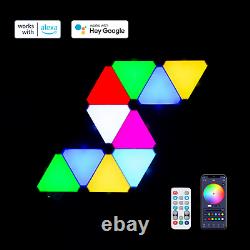 Smart LED Triangle Panel Light RGBIC Multicolour APP+Voice Control Music Sync