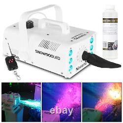 Snow Machine Blizzard Blower Effect LED Colour Changing DJ Disco Party inc Fluid