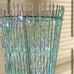 Spiral Colour Changing Floor Light Silver