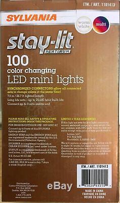 Sylvania Stay-Lit Platinum Color Changing 3-Function LED Mini X-mas Square