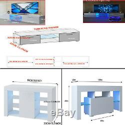 TV Unit Cabinet Stand Sideboard Cupboard Matt Body & High Gloss Doors LED Lights