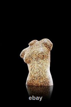 The Vogue Color Changing Mosaic Glass Torso Lamp with wireless remote control