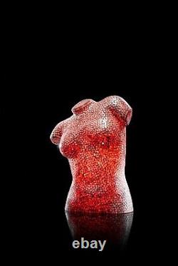 The Vogue Color Changing Mosaic Glass Torso Tone Lamp with wireless remote ctrl