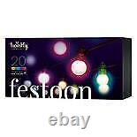 Twinkly Smart 10m LED Festive Festoon String Light Indoor Outdoor Holiday Decor