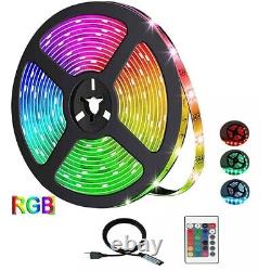 USB LED Strip Lights 5M RGB Colour 5050 Changing Tape TV Kitchen Lighting UKED