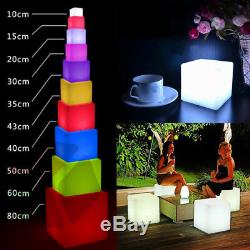 Waterproof Garden Light Up LED RGB Color Changing Cube Stool Outdoo Landscape