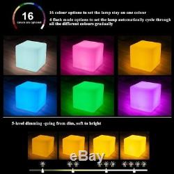 Waterproof Garden Light Up LED RGB Color Changing Cube Stool Outdoo Landscape