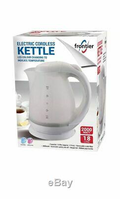 White Colour Changing Led Cordless Electric Kettle 1.8 Litre 2000w Illuminated