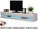 White High Gloss Tv Stand With Colour Changing Remote Control Led Lights 180cm