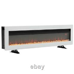 Wide 50 Electric Fireplace LED Fire Flame Burn 9 Colour Changing Heater Remote