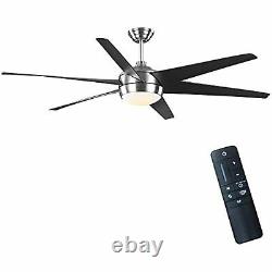 Windward 68 in. Color Changing LED Indoor/Outdoor Brushed Nickel Ceiling Fan