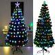Xmas 6ft Green Frosted Fiber Optic Tree With Color Changing Led Light Home Decor