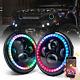 Xprite 7 90w Cree Led Headlights With Rgb Chasing Halo For 97-18 Jeep Wrangler