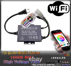110v 120v Wifi Haute Tension, Contrôleur Bluetooth Pro, Pour Rgb & Neon Rope Rgb