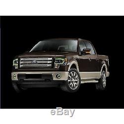 13-14 Ford F-150 Multi-color Changing Décalage Led Rgb Phare Halo Anneau M7 Set