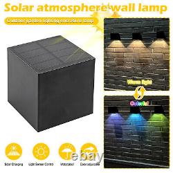 1-10pcs Lampe murale solaire changeante de couleur extérieure étanche à LED pour clôture et escaliers