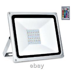20x 50w Led Floodlight Rgb Remote Color Change Outdoor Security Garden Walkway